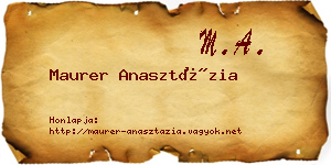 Maurer Anasztázia névjegykártya